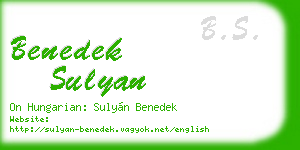benedek sulyan business card