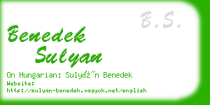 benedek sulyan business card